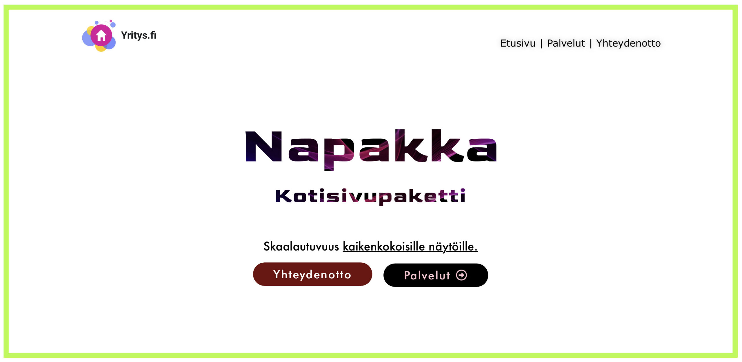 napakka kotisivupaketti